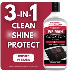 Weiman Glass Cooktop Heavy Duty Cleaner & Polish – Shines and Protects Glass/Cer