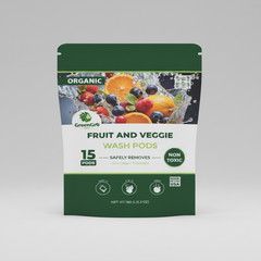 Fruit & Veggie Wash Pods – 1 Pouch (15 Pods) by GreenGro Biologicals