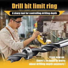 Depth Stop Drill Bit,Stop Collar Set Includes 1/8”, 3/16”, 1/4”, 5/16”, 3/8”,…