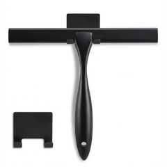 10 Inch Matte Black Shower Squeegee Steel Streak Free Bathroom Glass Cleaner
