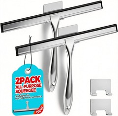 2PACK Shower Squeegee Glass Doors Squeegee Shower Glass，All-Purpose Tile Walls