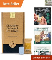 32 Pack of Eco-Conscious Dishwasher Tablets – No Harsh Chemicals, Lemon Scent