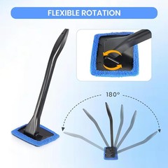 3-Pcs Windshield Cleaning Tool Car Window Microfiber Wiper Cleaner Glass Brush