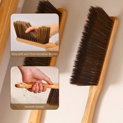 Hand Broom Dust Brush Horse Hair Brush With Wood Handle Duster For Counter Bench