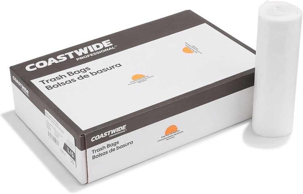 Coastwide Professional 50-56 Gallon Trash Bag, 43″ x 48″, High Density, 22 mic
