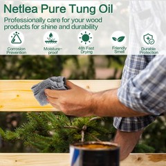 NetLea 17oz Pure Tung Oil for for Wood Finishing,Food Safety for Furniture & …