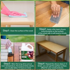 NetLea 17oz Pure Tung Oil for for Wood Finishing,Food Safety for Furniture & …