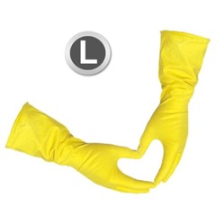 6 Pairs (12 Gloves) Large – Yellow Latex Household Cleaning Dishwashing Gloves