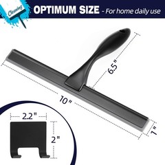 10 Inch Matte Black Shower Squeegee Steel Streak Free Bathroom Glass Cleaner