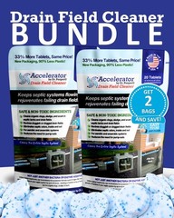 2-Pack Value BUNDLE of Drain Field Cleaner Tablets by Dr Pooper. Clears Septic T