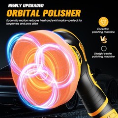 Cordless Car Buffer Polisher kit [2x 2000mAh 21V Batteries & 18 PCS Attachmen…