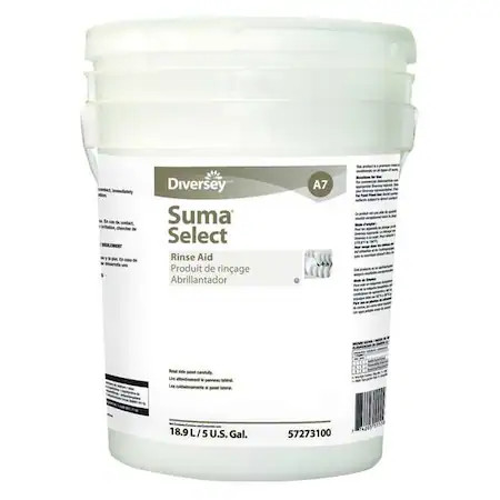 Diversey 957273100 Dishwasher Rinse Additive, Bkt, 5 Gal, Liq