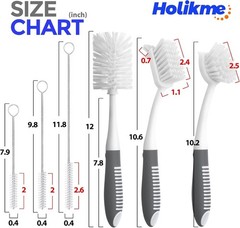 Dish Brush Set with Bottle Pan and Straw Brushes Kitchen Cleaning Tools