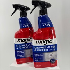 Magic Shower Glass & Mirror Cleaner 28oz Stay Clean Technology 2 Pack Spray