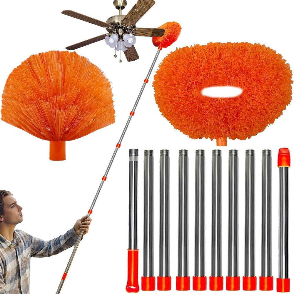 20ft High Reach Dusting Kit Extension Pole Cobweb Ceiling Fan Duster