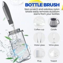Dish Brush Set with Bottle Pan and Straw Brushes Kitchen Cleaning Tools