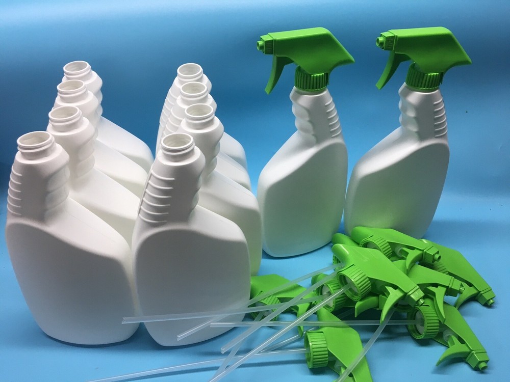 22 oz Spray Bottles and Spray Nozzles, Easy Grip ( Lot of 10 )