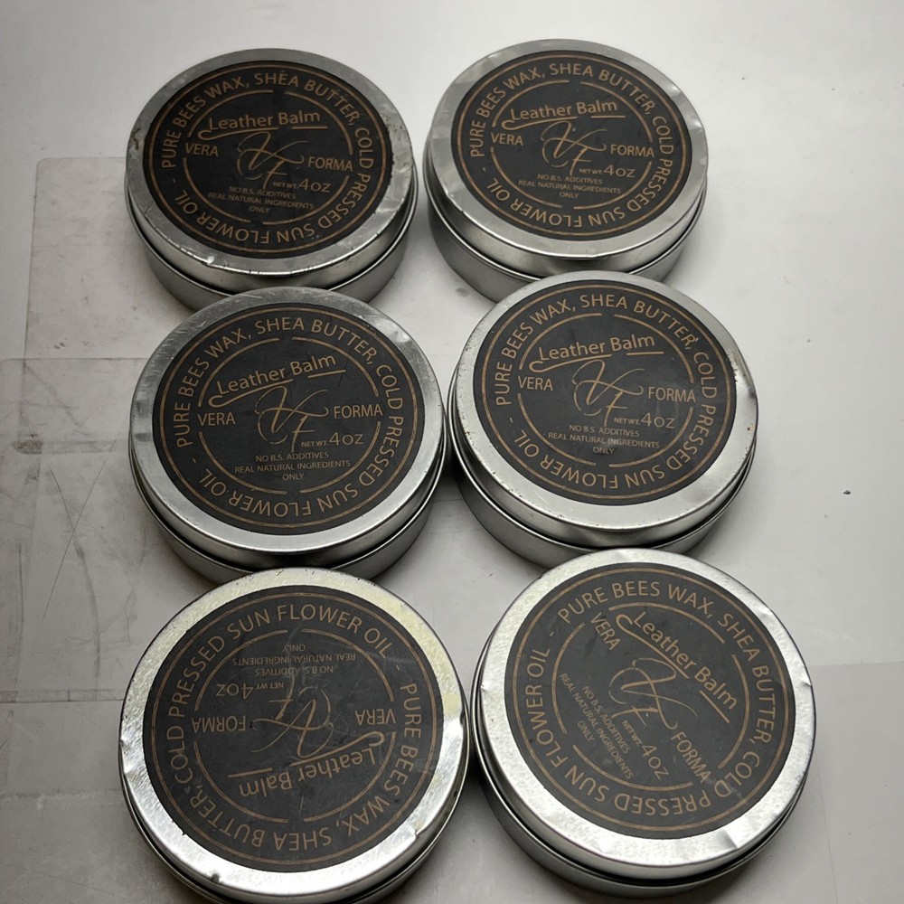 Pure Bees Wax Shea Butter Sunflower Oil Leather Balm Vera Forma 4 Oz Six Pack