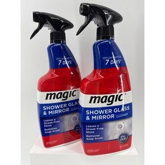 Magic Shower Glass & Mirror Cleaner 28oz Stay Clean Technology 2 Pack Spray