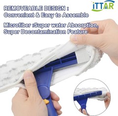 Window Cleaner Tool with Long Handle, 60″ Shower Squeegee for Window Cleaning…