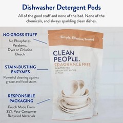 The Clean People Dishwasher Pods – Cuts Grease & Rinses Sparkling Clean – Residu