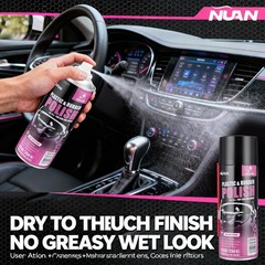 Car Interior Polish Cleaner – 3Pack 450ml & Cleaner Spray, Quick Shine Safe US