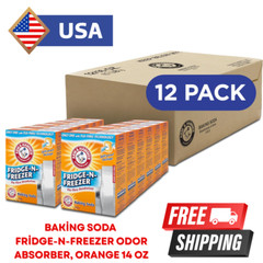 12 PCS ARM & HAMMER Baking Soda Fridge & Freezer Odor Eliminator – Orange, 14oz