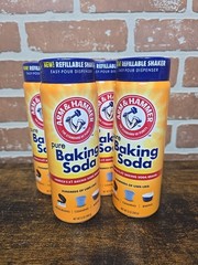Arm & Hammer Pure Baking Soda, 12 Oz Shake/Spoon Option Pack of 4 New, Free Ship