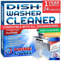 Dishwasher Cleaner Deodorizer Descaler Tablets, 24 pack Heavy Duty Deep Clean…