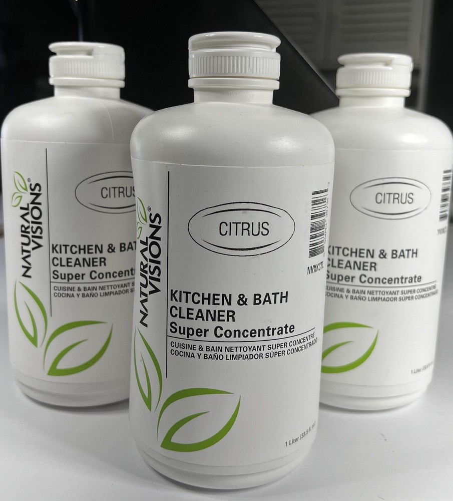 Lot of 3 Sealed Natural Visions Cleaning Concentrate 1 Liter Animal Cruelty Free