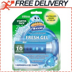 Scrubbing Bubbles Fresh Gel Toilet Bowl Cleaning Stamps, Rainshower, w/ 6 Stamps