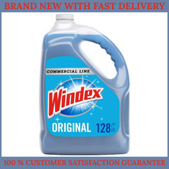 Windex 128 oz Commercial Original Glass Cleaner Refill – Pack of 1, 2, or 4
