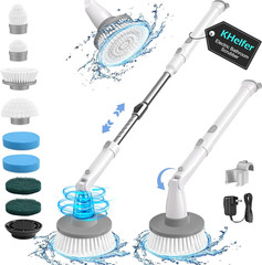 Electric Spin Scrubber Kh8, Upgrade Cordless Shower Scrubber 8 Replacement Head,