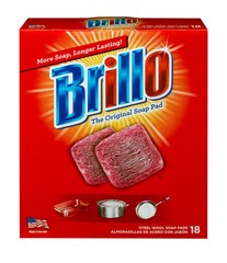 18 PADS – Brillo Steel Wool Scouring Soap Pad Pots Pans Grills Dishes Kitchen