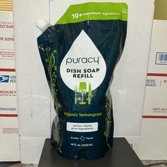 Puracy Natural Dish Soap Refill, Skin-Softening Plant-Based Liquid lemograss