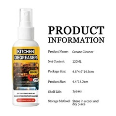Kitchen Degreaser Heavy Duty Cleaning Stain Remover 120ml Oven Grill Oil Cleaner