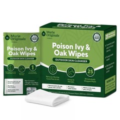 Marie Originals Poison Ivy & Oak Wipes – Urushiol Removal, No Water, 25 Wipes