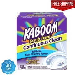 Kaboom Scrub Free! Toilet Bowl Cleaner System Cleans To 6 Months w/ 2 Refills