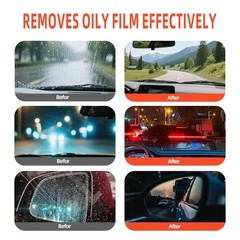 Automotive Oil Film Cleaner Car Windshield Oil Film Remover 180ml w/ Brush Head