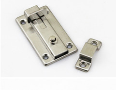 2pcs Stainless Steel Automatic Spring Bolt Lock Room Door Latch Plug Buckle