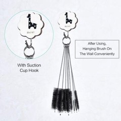 Pipe Cleaners 8 Inch Nylon Bottle Straw Cleaning Brush Set Stainless Steel Handl