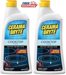 Cerama Bryte Cooktop Cleaner 18oz 2 Pack Glass Ceramic Stove Top Tough Stain
