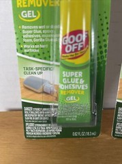 NEW Old Stock SEALED 2016 3X Goof Off Super Glue Remover Gel .62 oz tubes