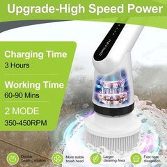 -Electric Spin Scrubber – Upgraded 10-in-1 IPX7 Waterproof Shower Scrubber, R…