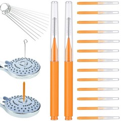 Shower Head Cleaner, 10PCS Stainless Steel Picks & 15PCS Orange Nylon Bristle…