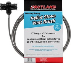 Rutland 3-Inch Pellet Stove/Dryer Vent Brush with 10-Feet Handle