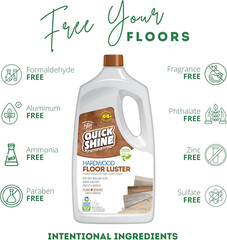Hardwood Floor Luster 64Oz | Plant-Based Cleaner & Polish W Carnauba | Simply Sq