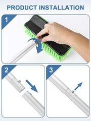59″ V-Shaped Car Wash Brush Long Handle Snow Sweeping Brushing Adopts Soft Tires
