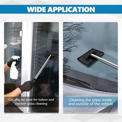 3× Car Extendable Handle Windshield Cleaner Telescopic Glass Wiper Cleaning Tool