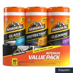 Car Interior Wipes 90 Count Cleaning Protectant & Glass Cleaner